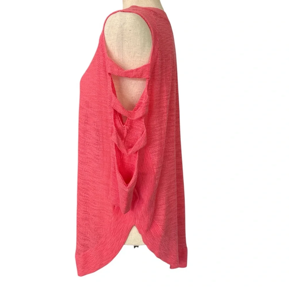 Express Hot Pink Cutout Sleeve Blouse - Picture 2 of 3